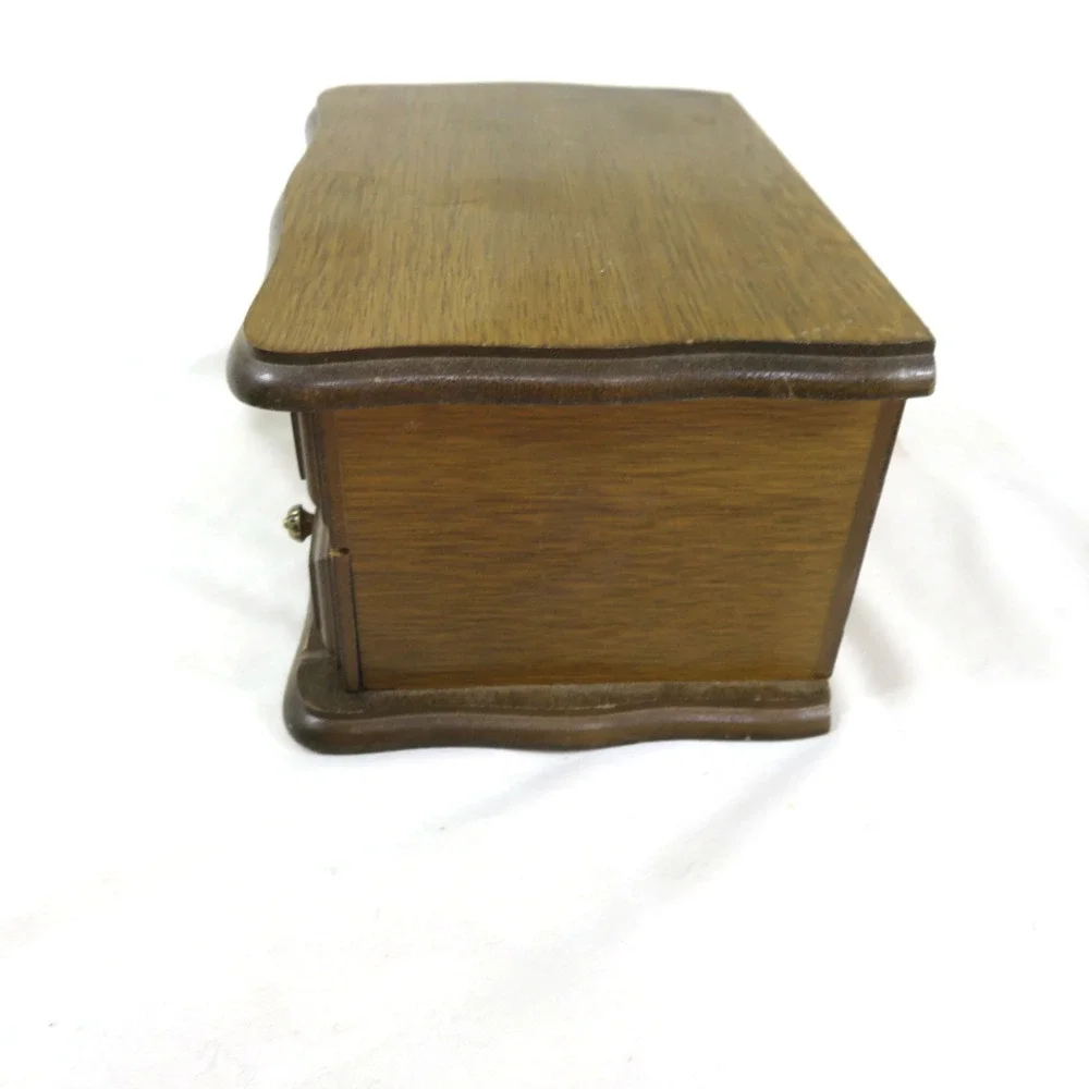 Avon Decorators Jewelry Box Chest 1978 2 Drawer Brown Wood 7 x 5 x 5 Vintage